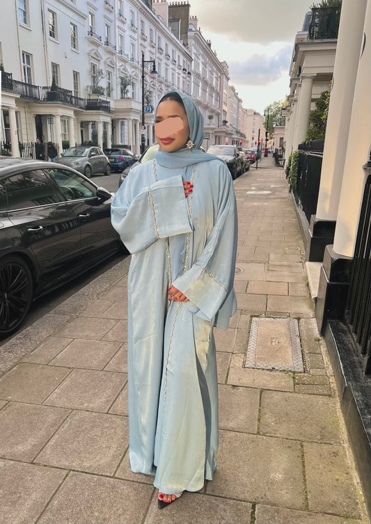 Samaa 3 piece satin Abaya set