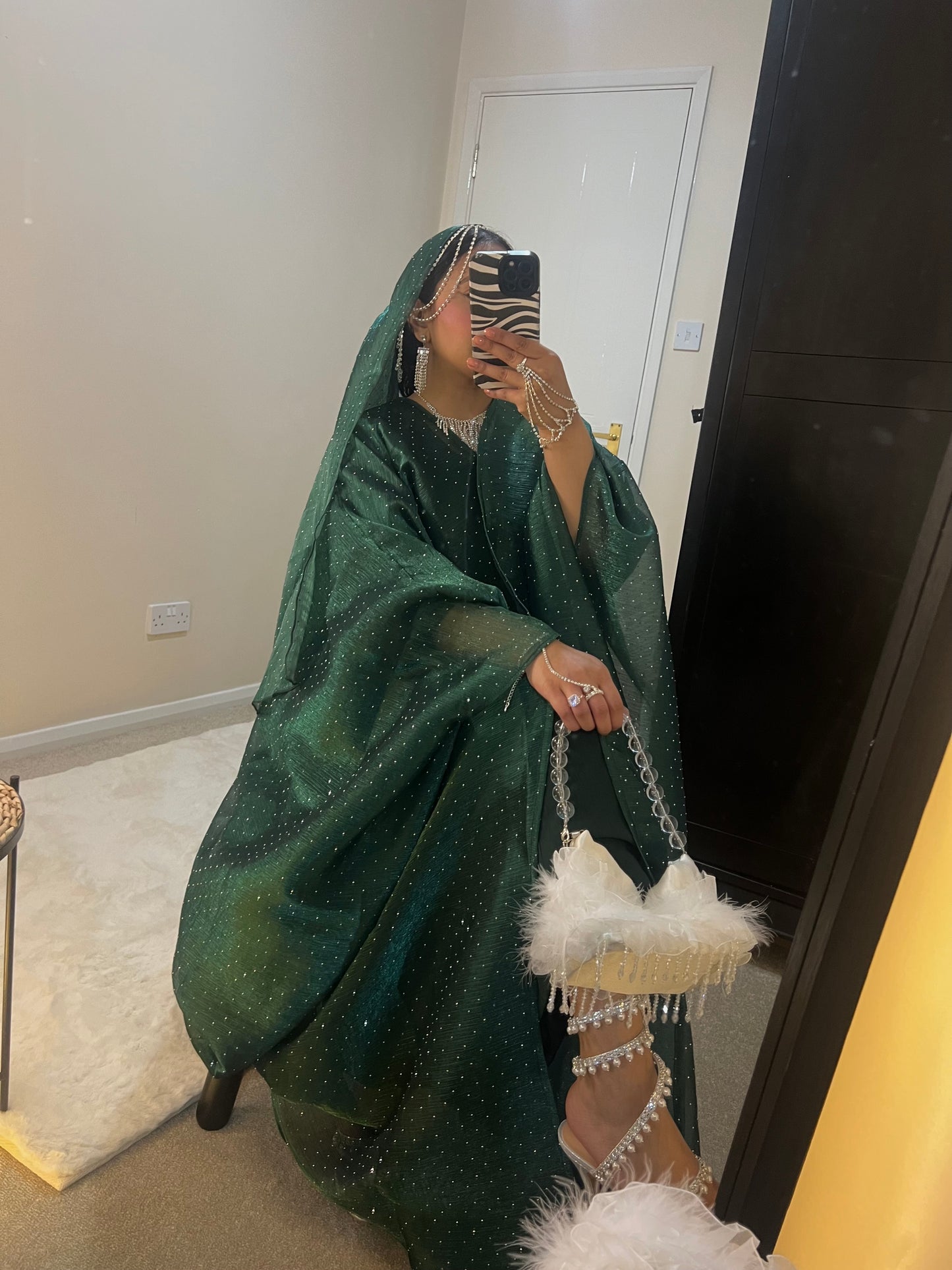 Qamar Abaya (Dark Green)