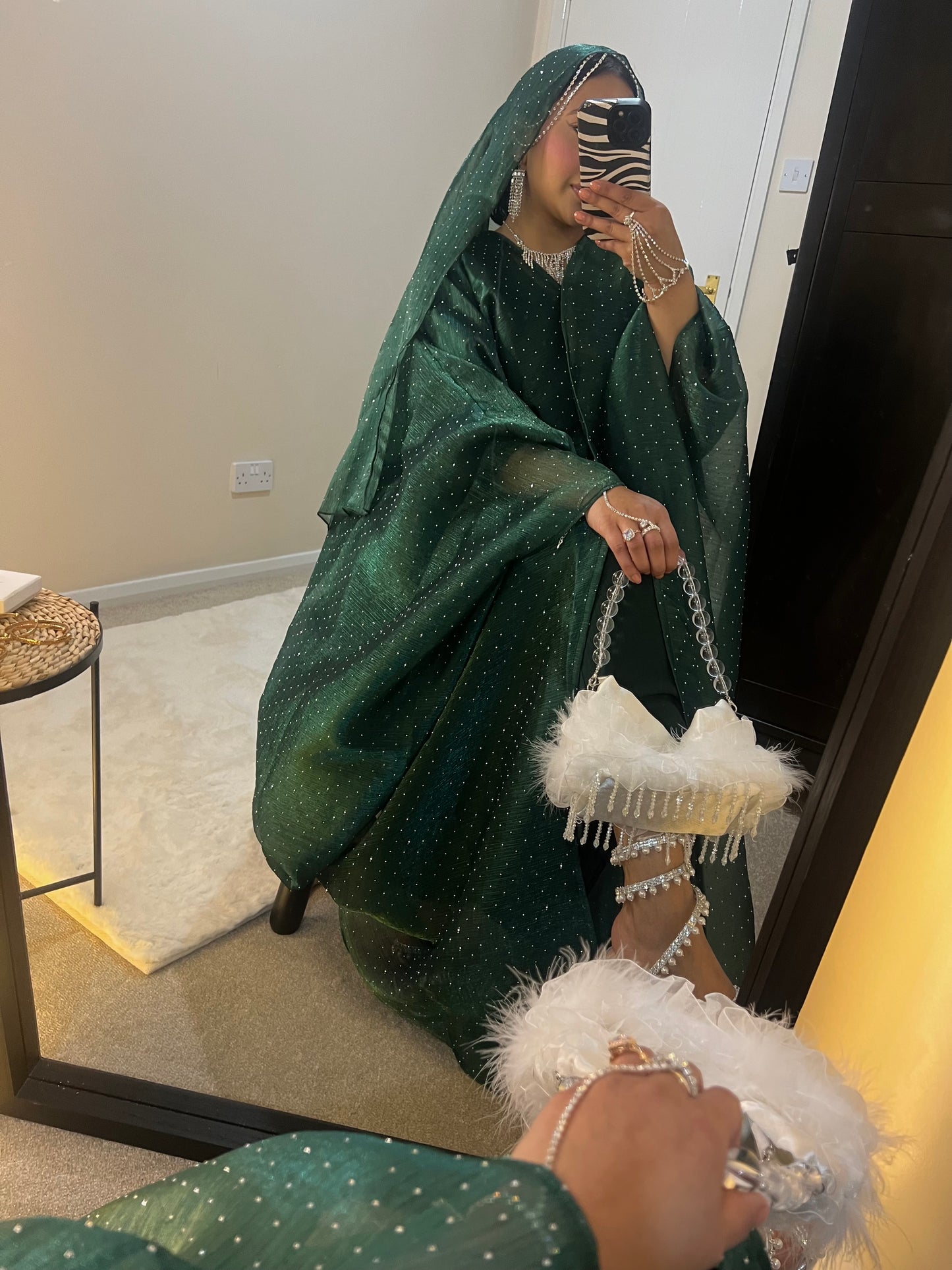 Qamar Abaya (Dark Green)