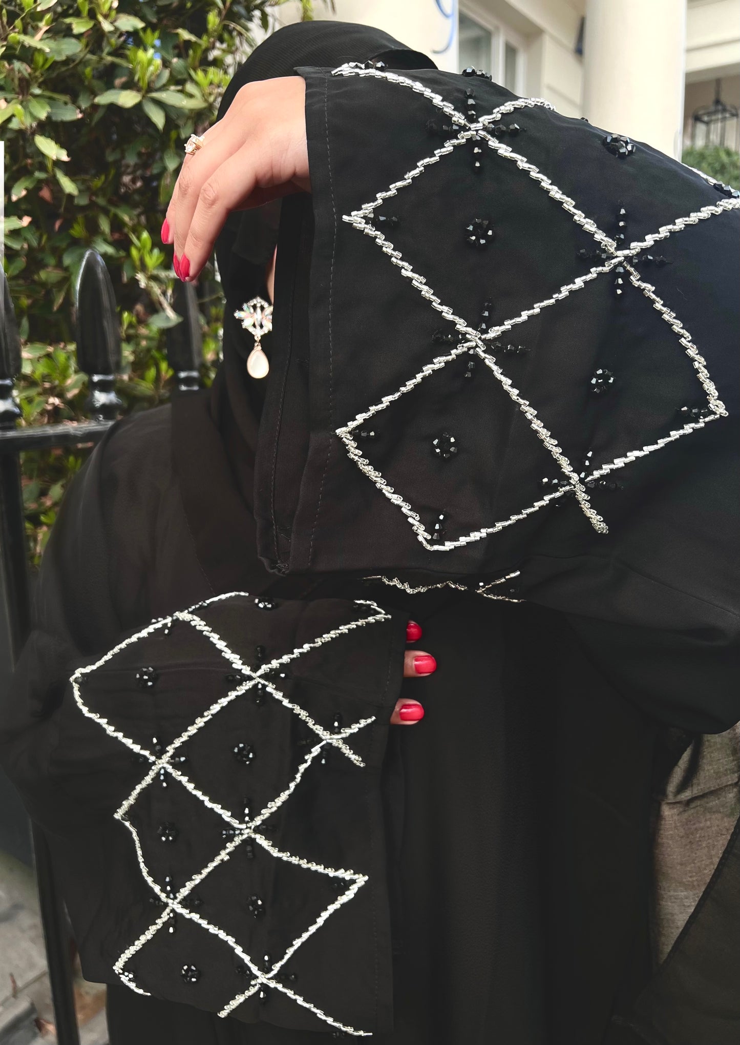Amal embellished sleeve Abaya